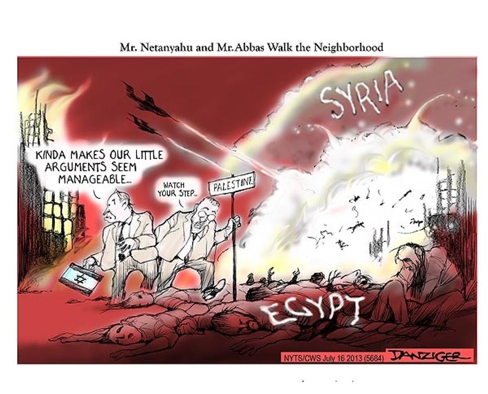 Mr. Netanyahu And Mr. Abbas Walk The Neighborhood