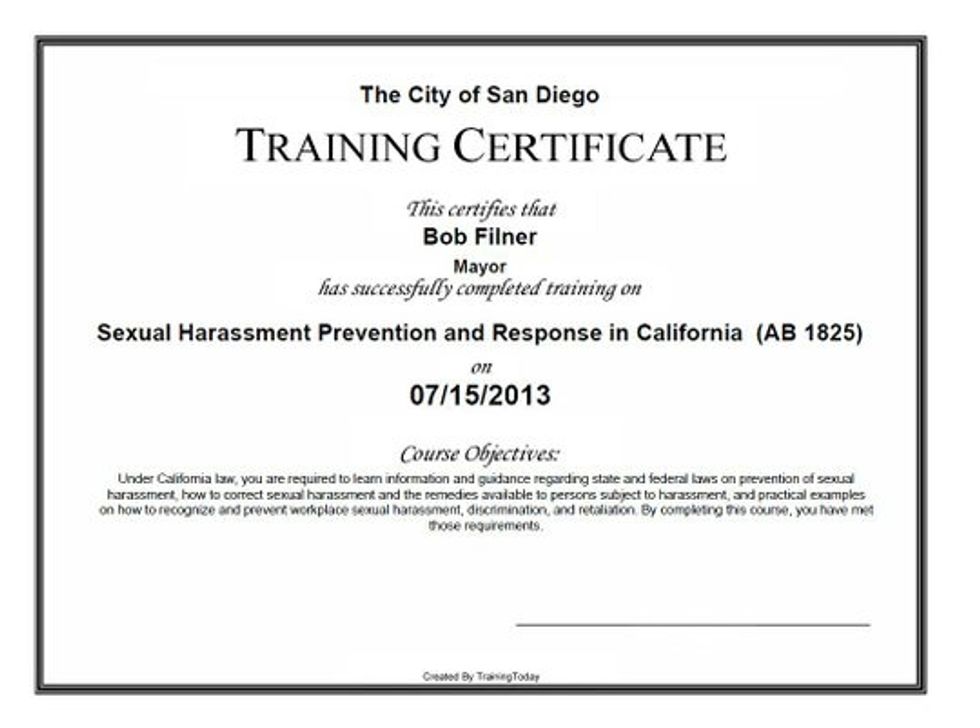 Filner: Nobody <i>Trained</i> Me Not To Sexually Harass My Female Colleagues!