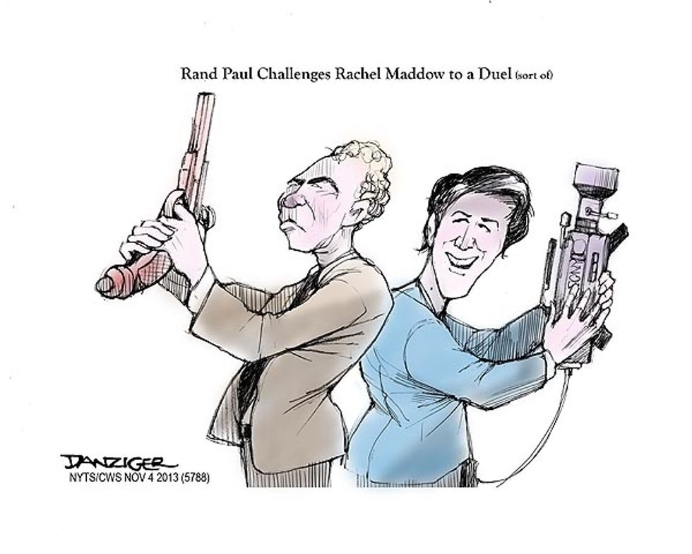 Rand Paul Challenges Rachel Maddow To A Duel (sort of)