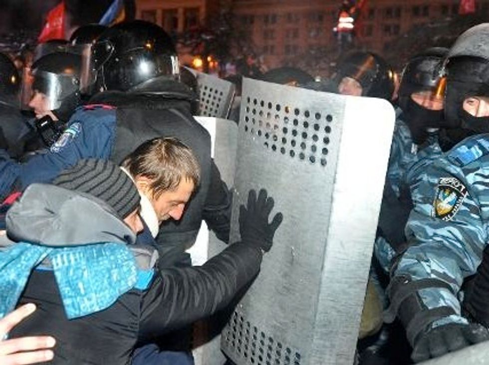 Ukrainian Protesters Force Police To Retreat From Kiev Square