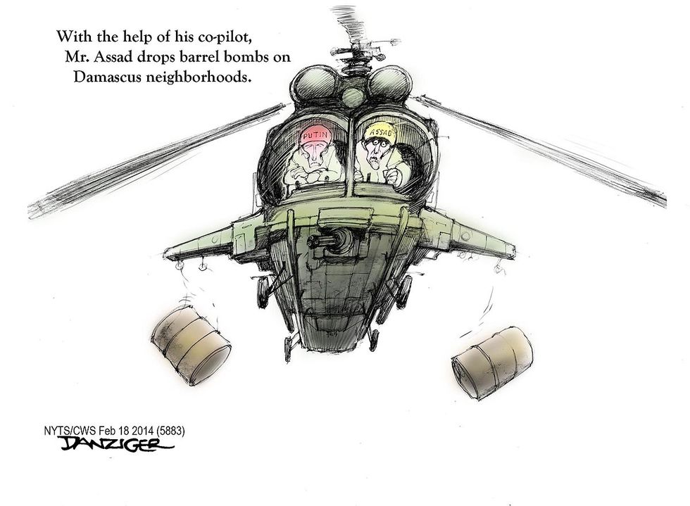 Assad Drops Bombs, With A Little Help From His Friends