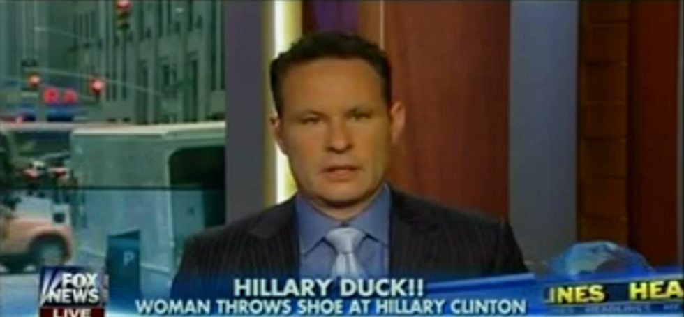 WATCH: Clinton Dodges Shoe; Fox News Says Bush Did It Better