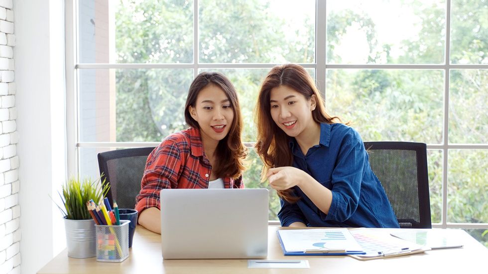 Woman optimizes her LinkedIn profile