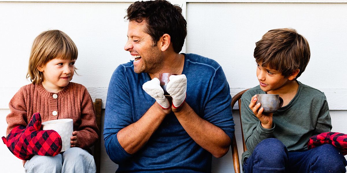 Actor Misha Collins with his children.