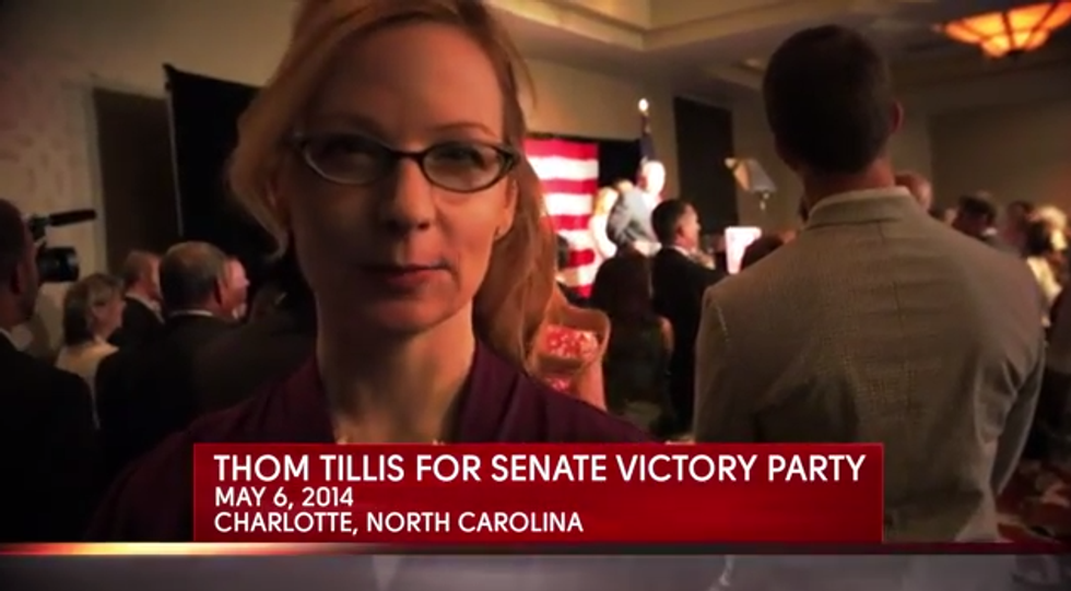 WATCH: Democratic Super PAC Crashes Tillis Victory Party For Attack Ad
