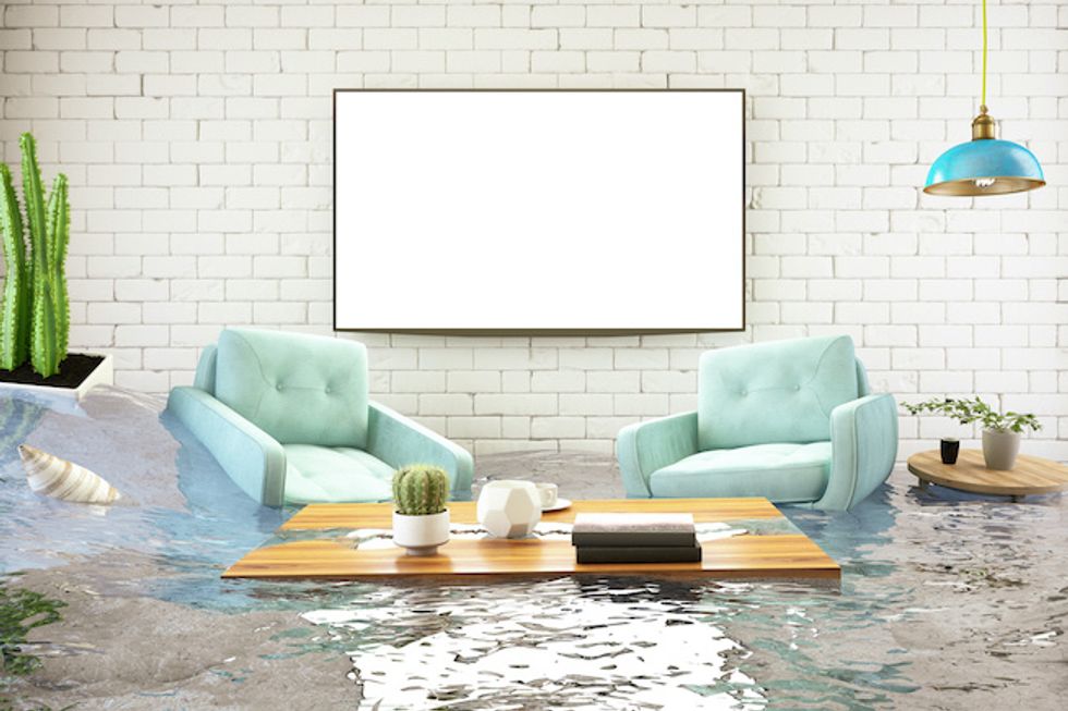 Insurance Concept. House Flooded