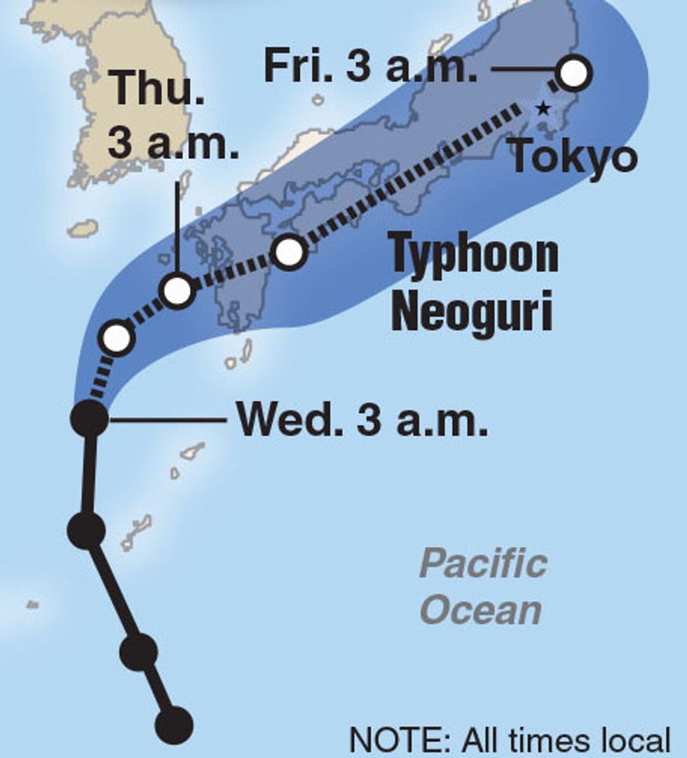 Typhoon Batters Southern Japan, Injuring More Than A Dozen