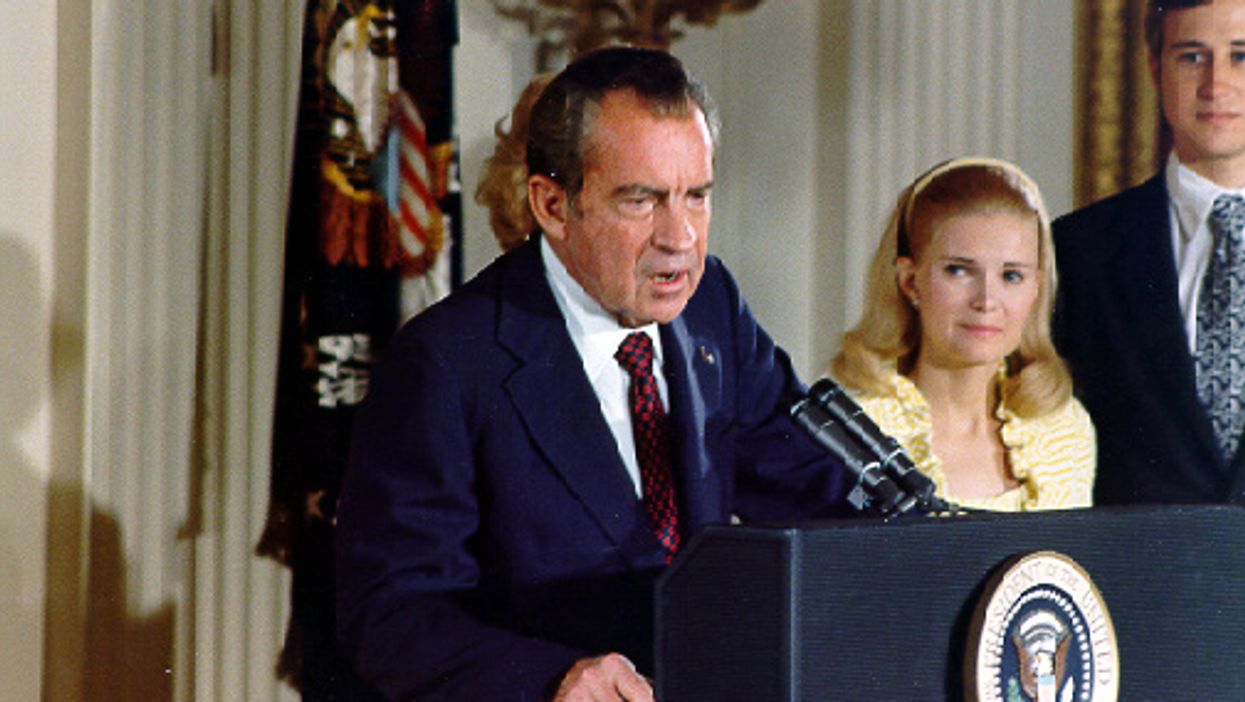 Richard Nixon resigns