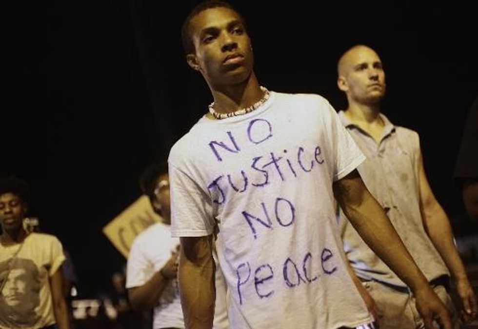 Smaller Protest Forms In Ferguson, Mo.