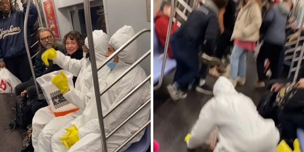 Scared Commuters Scream And Flee As Teen Pranksters Pretend To Spill 'Coronavirus' All Over NYC Subway Car
