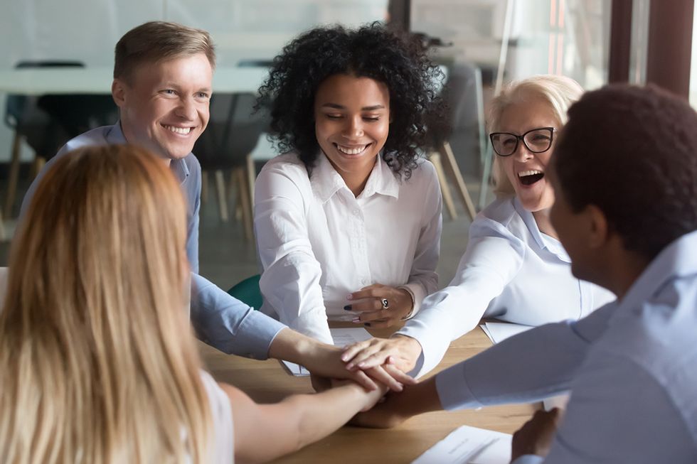 Employees at a company with good employer branding