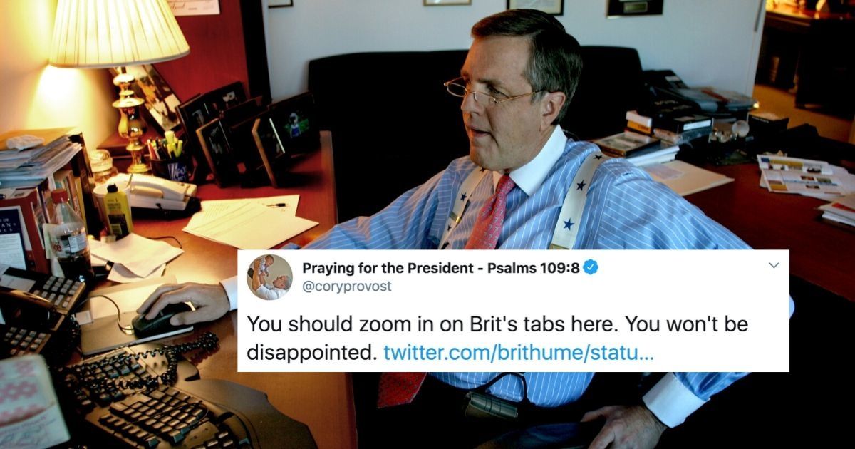Fox News Analyst Brit Hume Got A Hilarious Lesson On Why You Should Close Your Tabs When Taking A Screenshot Of Your Internet Browser