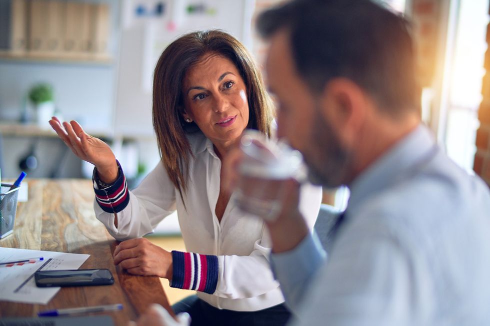 Working mom talks to her manager about a concern