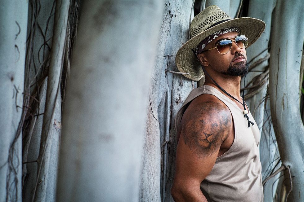 Shemar Moore of SWAT in a tank top and sunglasses