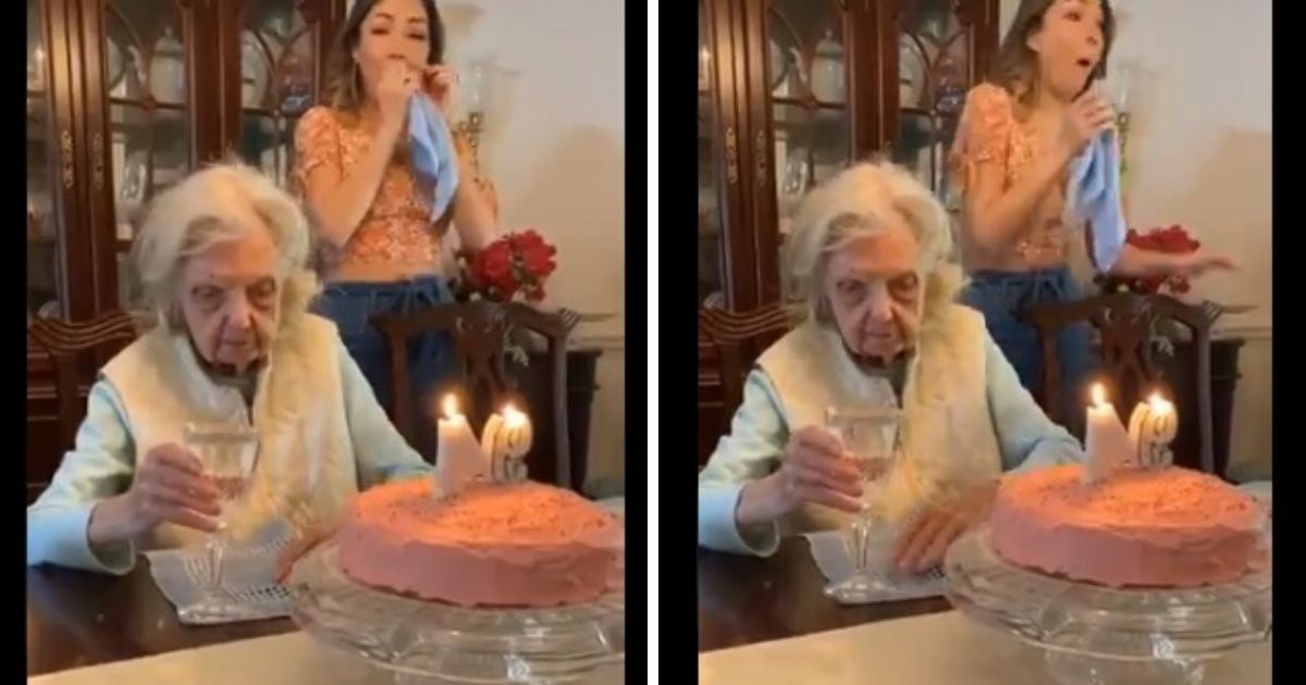 94-Year-Old Woman Goes Viral For Legendary Mic Drop Before Blowing Out Her Birthday Candles