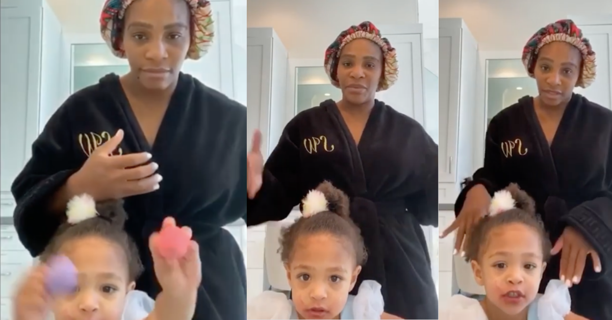 Serena Williams Tried To Give Her Fans Some Beauty Tips, But Her Daughter Olympia Completely Stole The Show