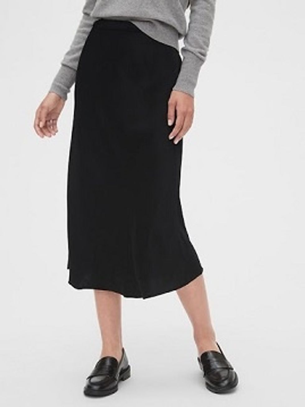 black midi skirt