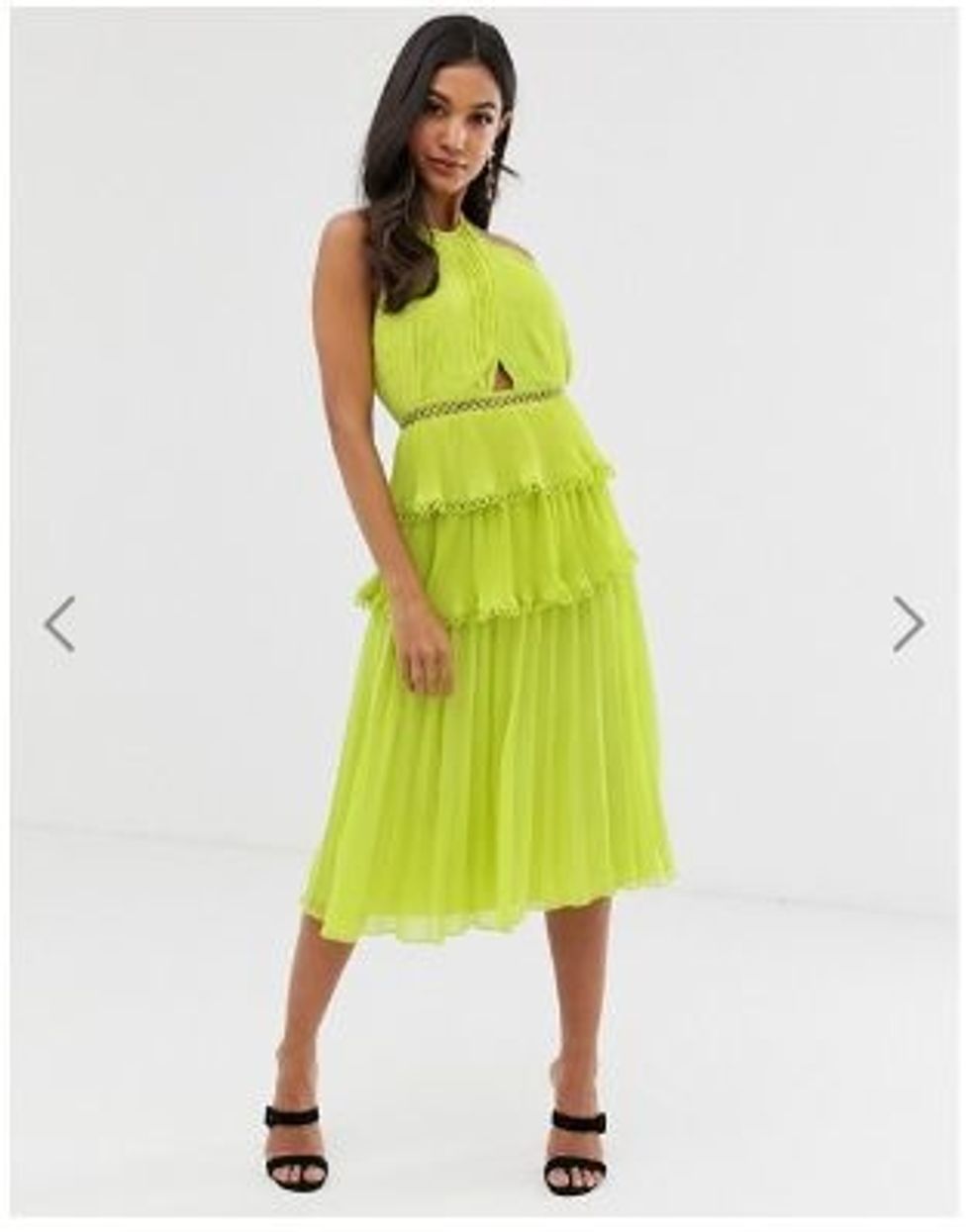 neon green midi dress