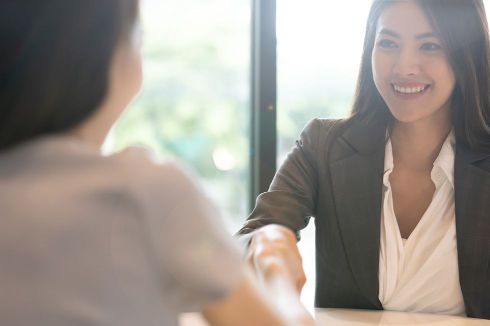 Woman is a cultural fit during the job interview
