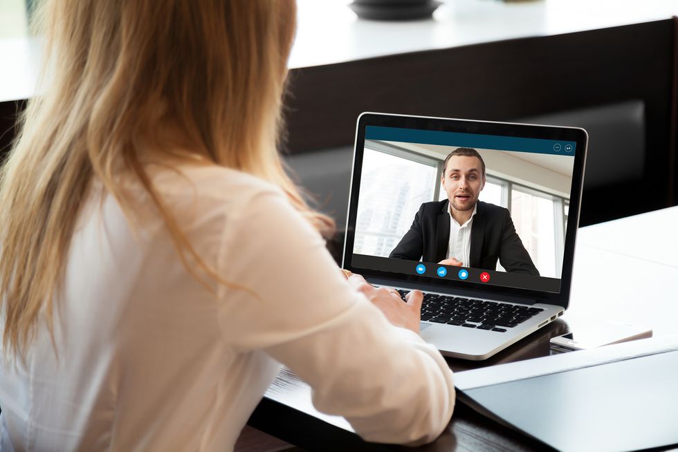 Hiring manager conducts a video interview