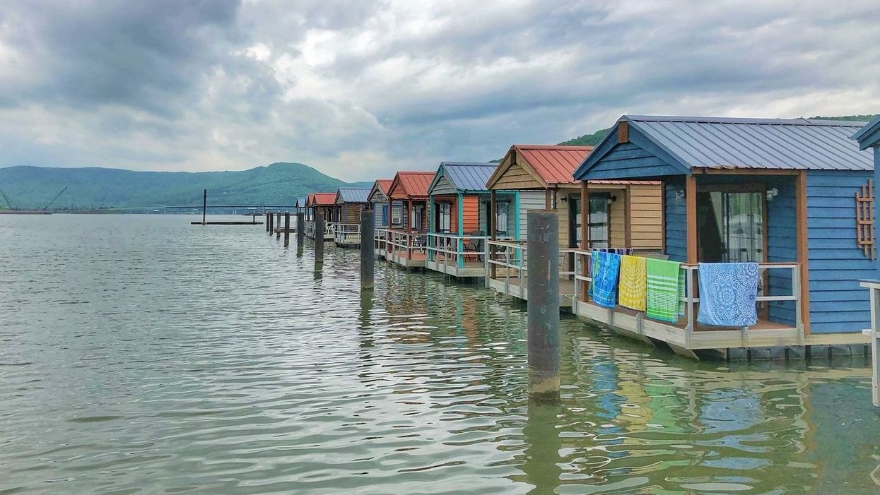 You can stay at a floating cabin on this scenic Tennessee lake and fish from your front porch