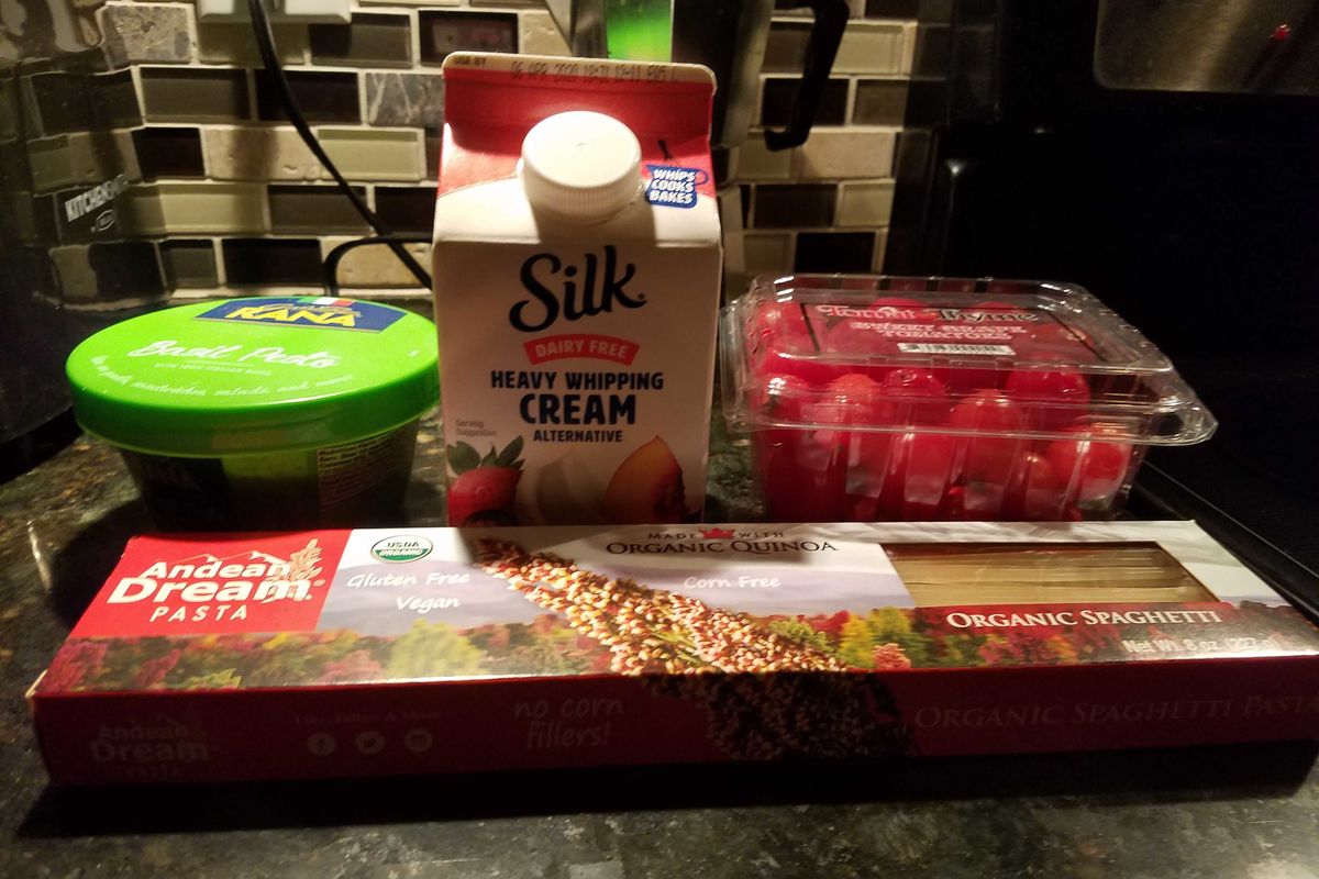 Cooking In The Time Of Coronavirus: Gluten Free Vegan Pesto Pasta That Doesn't Taste Gluten Free Or Vegan