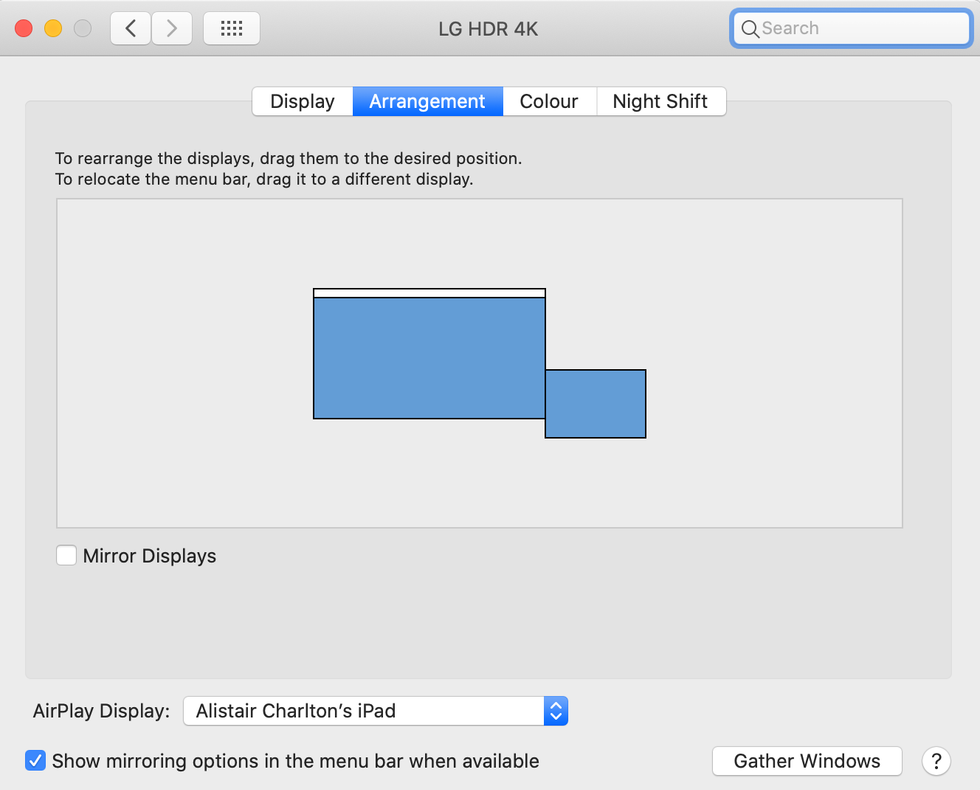 Apple display settings