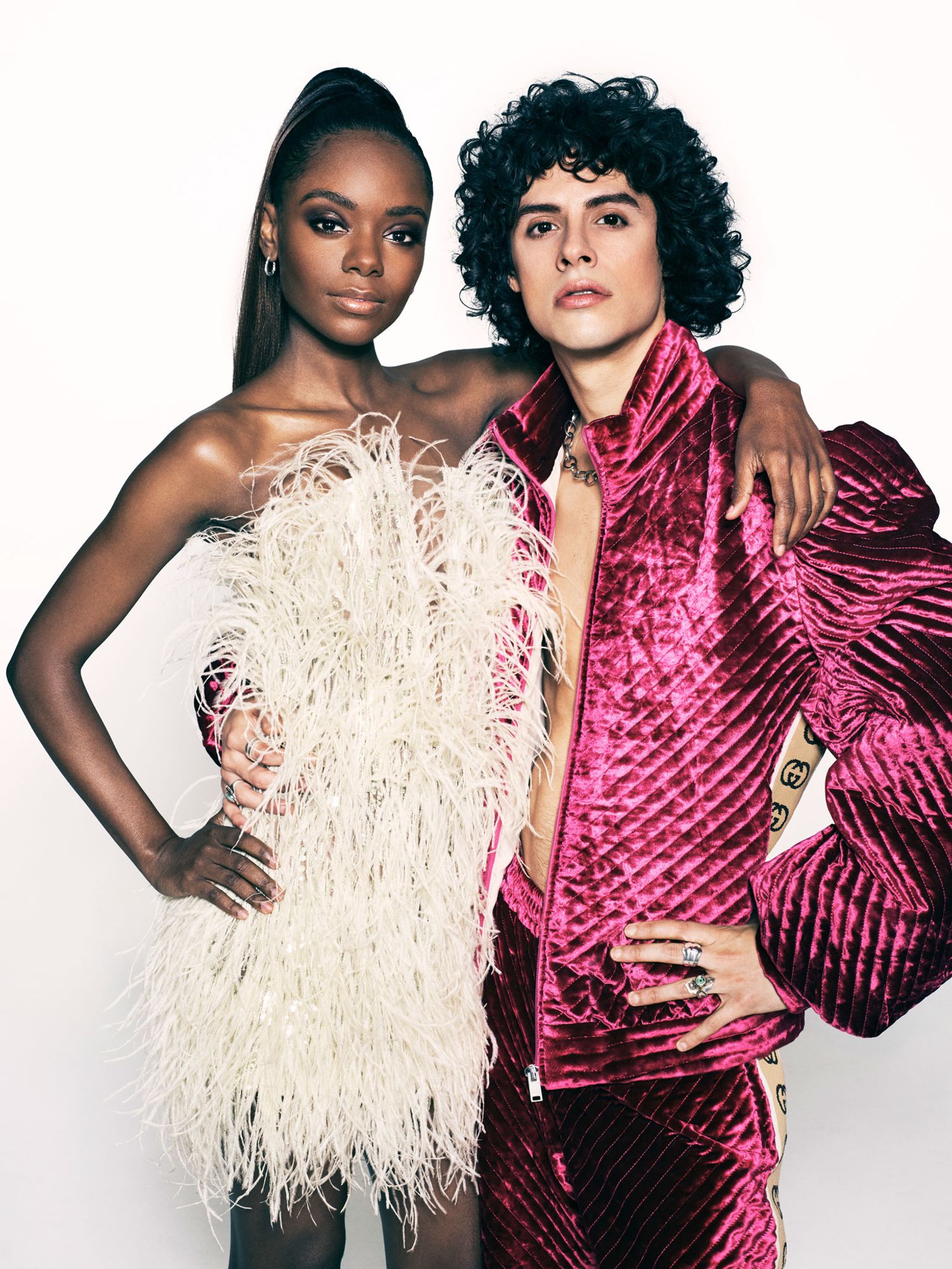 Ashleigh Murray and Jonny Beauchamp modeling fabulous fashion.
