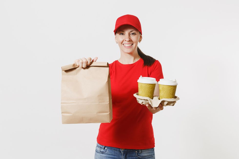 Food being delivered to someone in need.