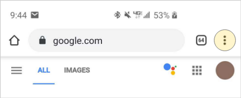 Google Chrome (smart phone), step 1