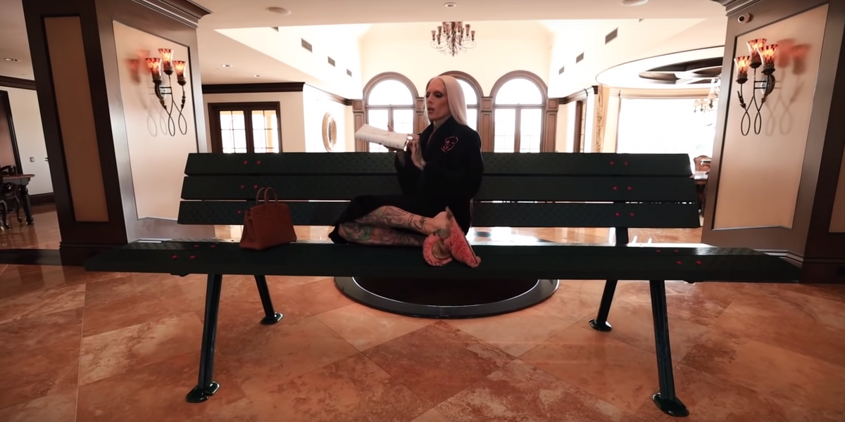 See Jeffree Star&#39;s Massive Louis Vuitton Monogrammed Bench - PAPER