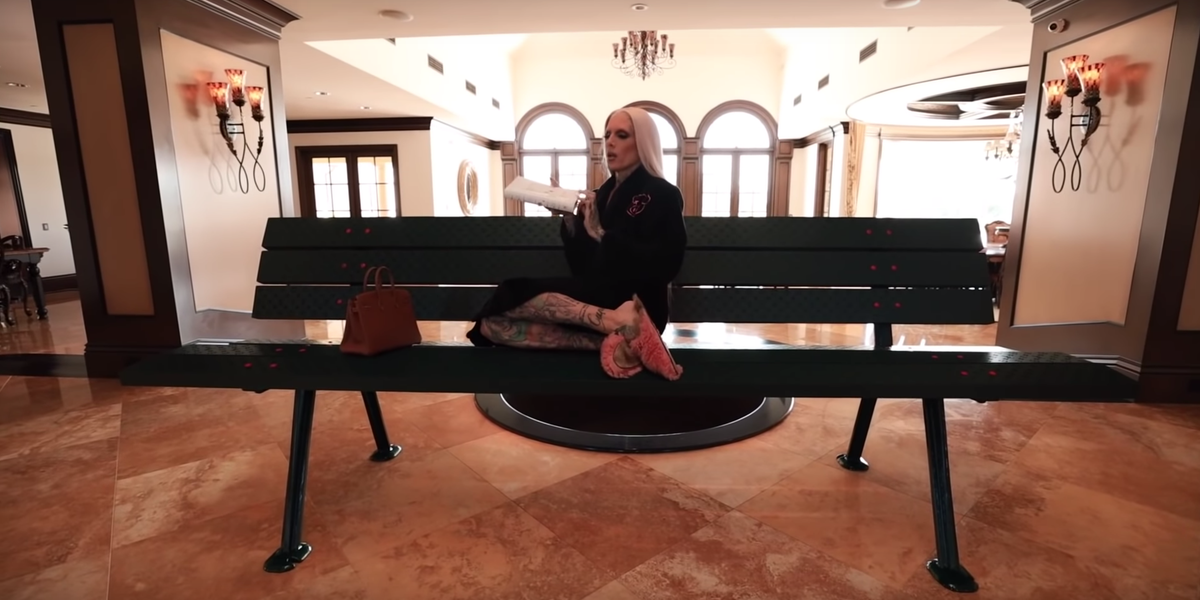 Jeffree Star Is Isolating on His Massive Louis Vuitton Bench