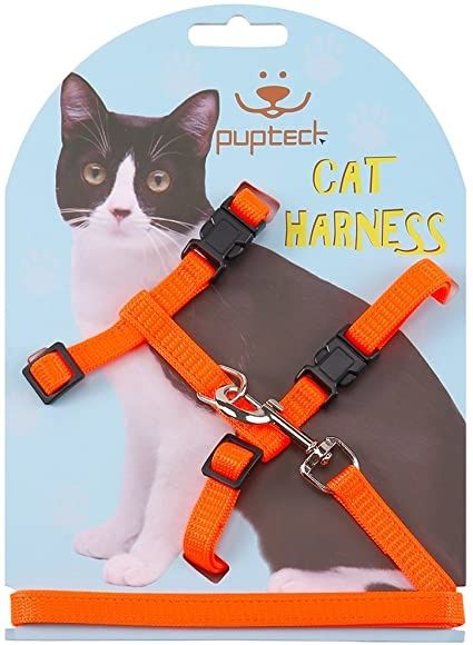 Soft Adjustable Harness for Cats azuza Cat Harness and Leash for Walking Escape Proof,Classic Plaid Cat Hanress