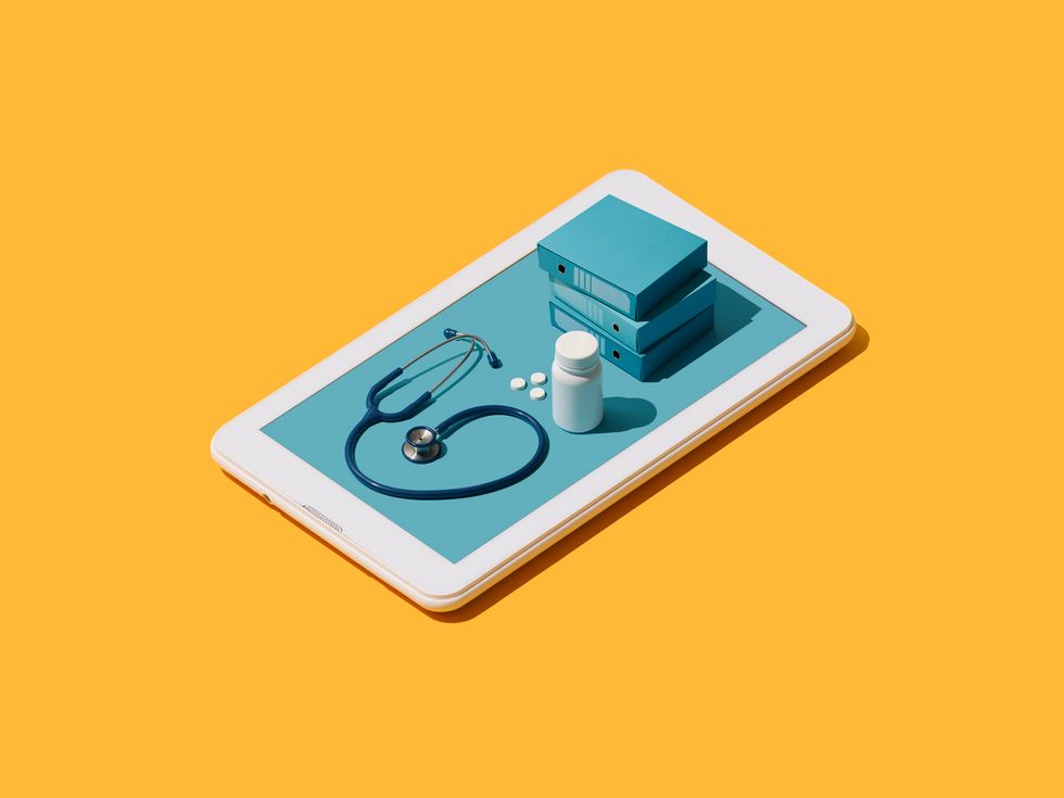 Online medical app on a smartphone