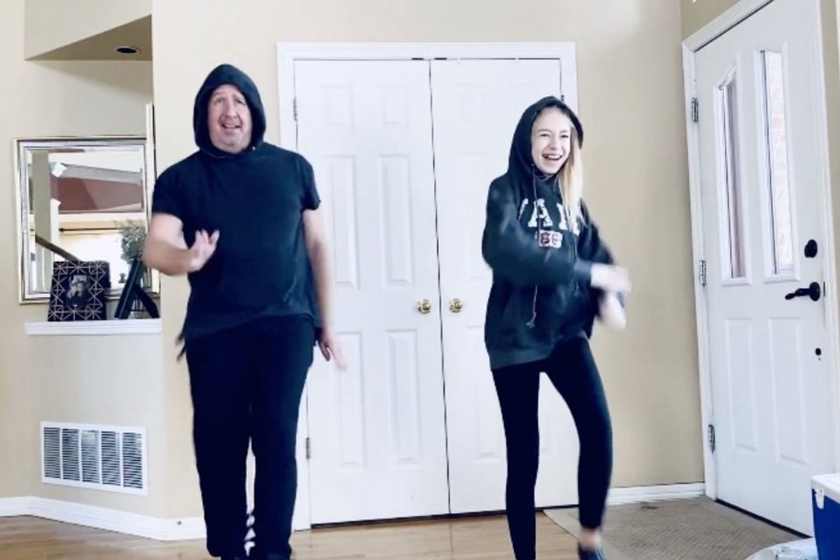50-something-year-old dad impresses the masses with an adorable dad-daughter dance battle