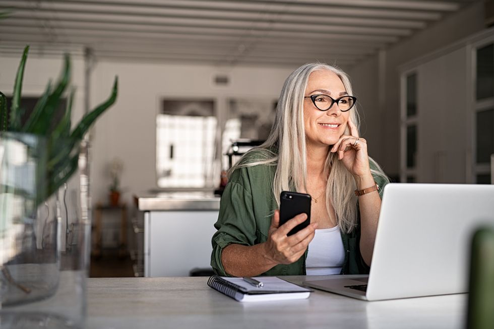 Woman controls her personal brand on social media