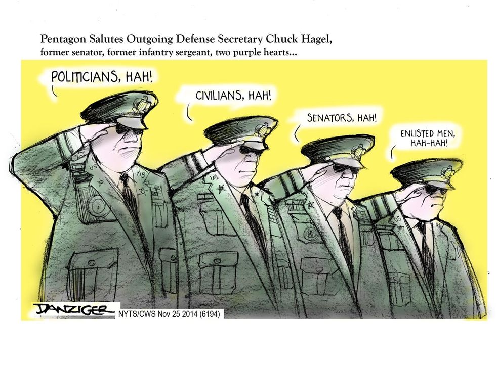 Cartoon: Pentagon Salutes Chuck Hagel