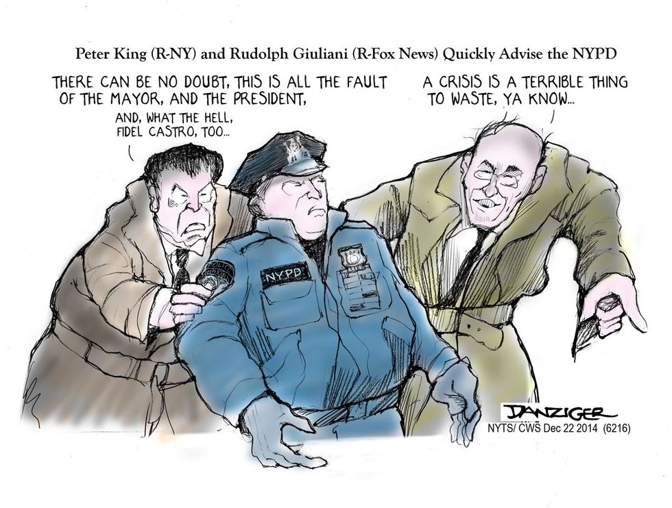 Cartoon: Peter King And Rudy Giuliani Advise The NYPD