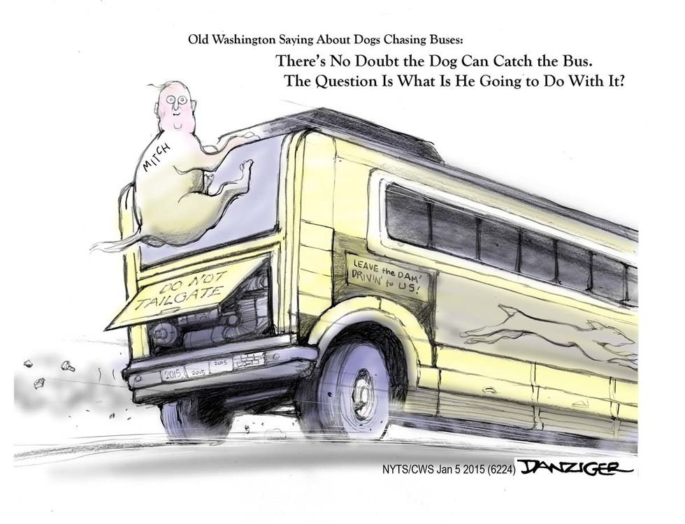 Cartoon: Mitch McConnell Catches The Bus