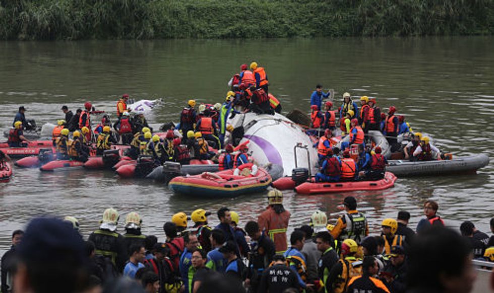 Taiwan Plane Crashes Into River After Takeoff, Killing 31