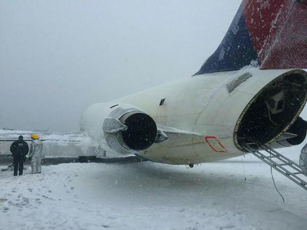 Airliner Skids Off Runway At New York’s La Guardia