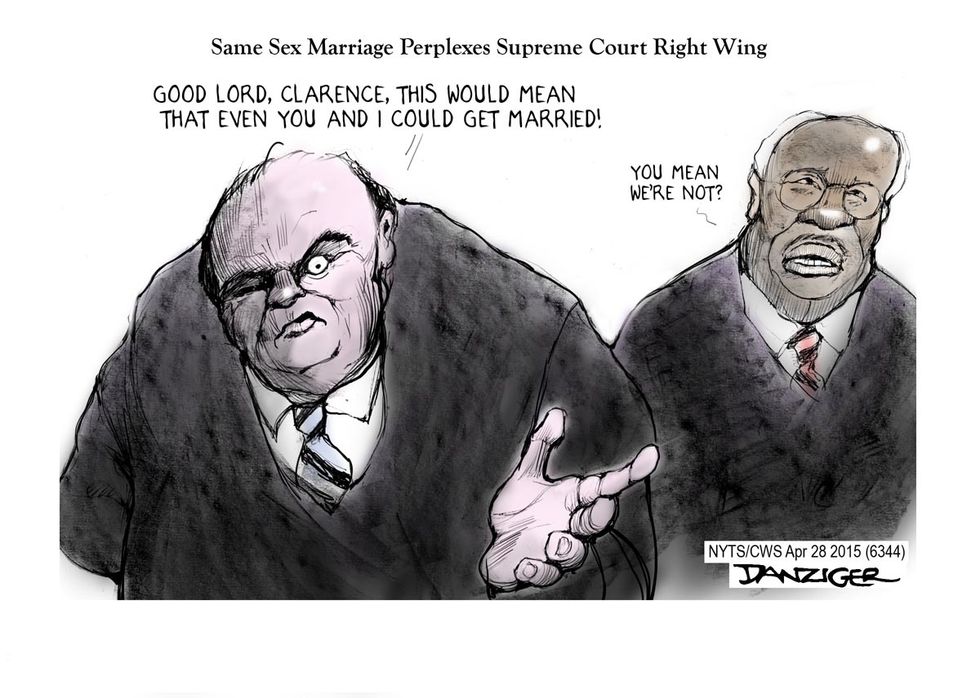 Cartoon: Same-Sex Marriage & Gay Rights Perplexes Supreme Court Right Wing