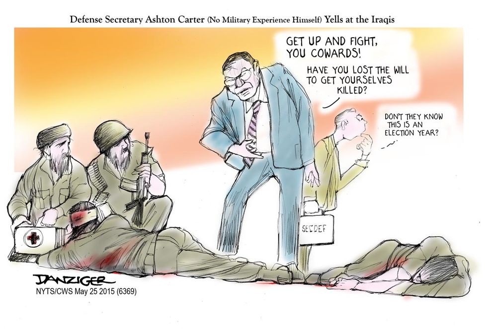 Cartoon: Defense Secretary Ashton Carter Yells At The Iraqis