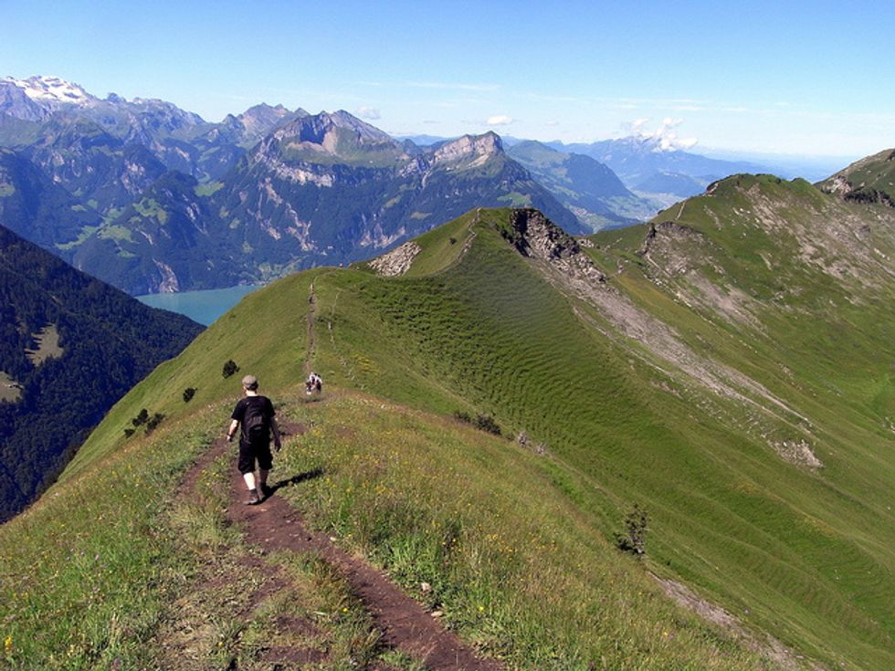 Hiking In The Swiss Alps, Near Lucerne, In The Footsteps of Mark Twain