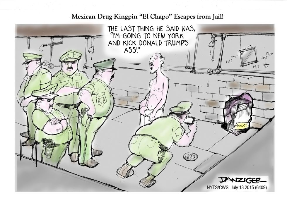 Cartoon: Mexican Drug Kingpin “El Chapo” Escapes From Jail