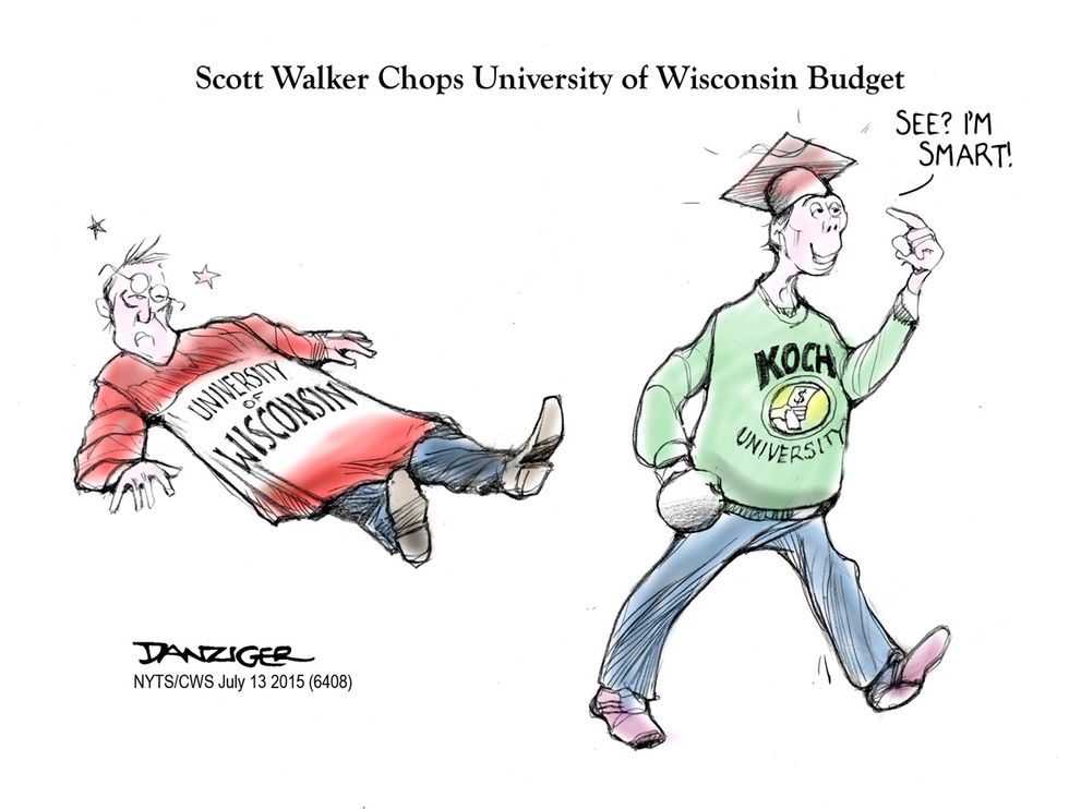 Cartoon: Scott Walker Chops University Of Wisconsin Budget