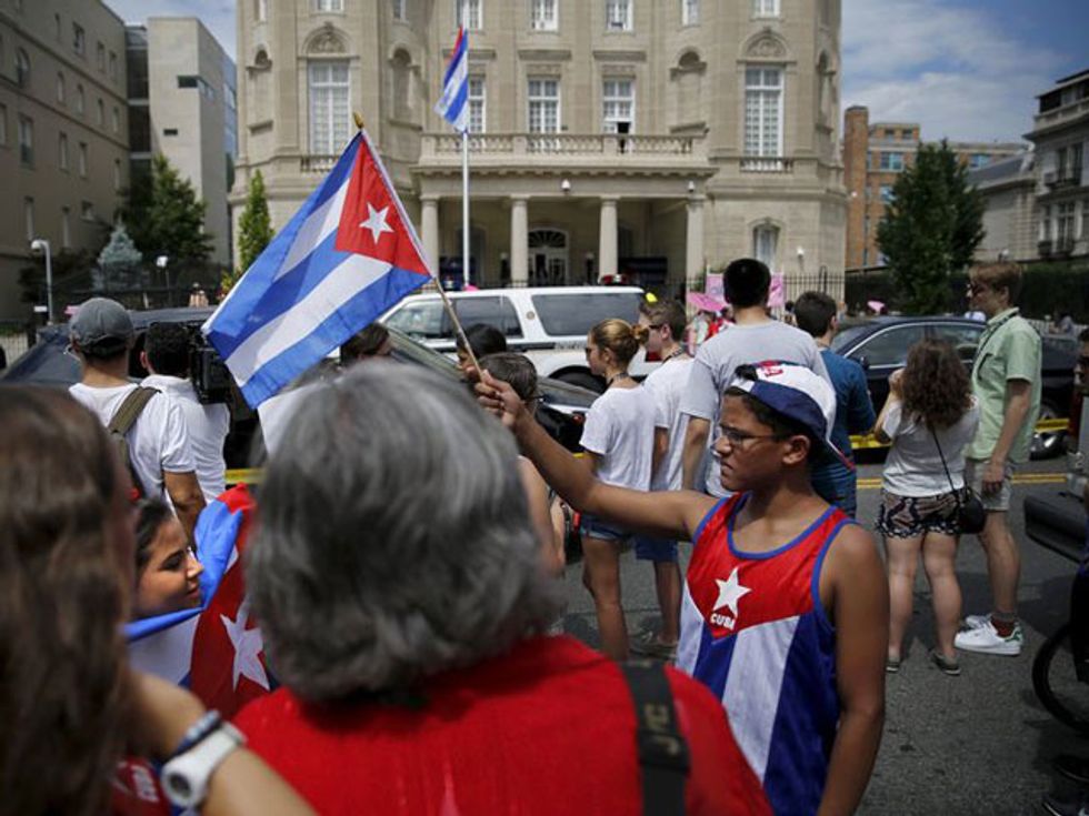 Cuban Flag Raised Over Washington Embassy As Ties Restored