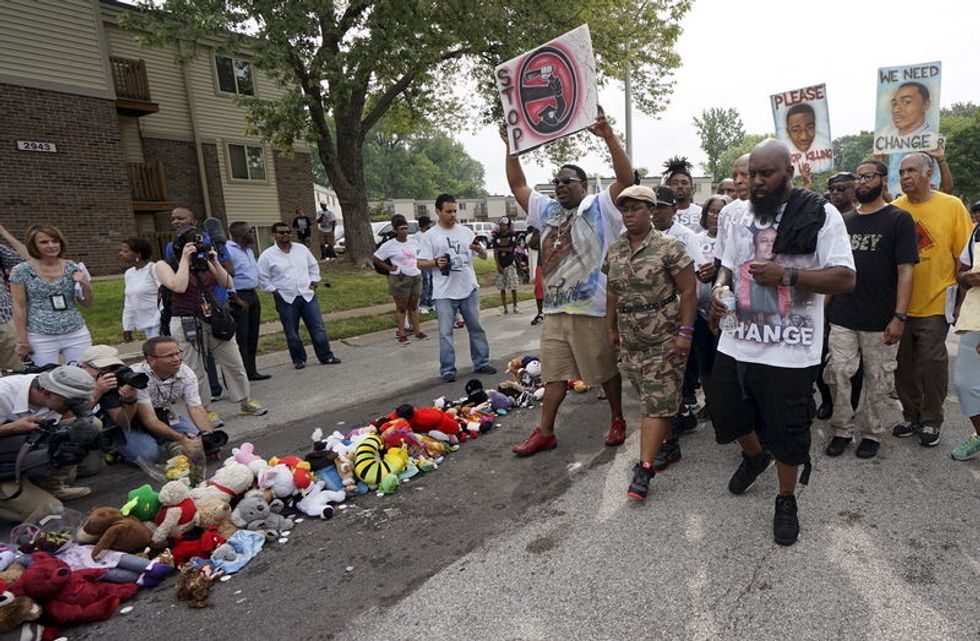 Ferguson Protests Mostly Peaceful On Anniversary Of Brown Shooting