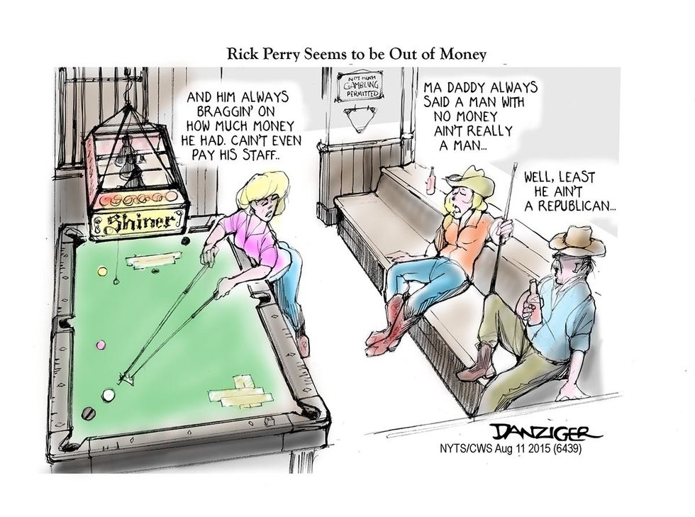 Cartoon: Rick Perry Seems To Be Out Of Money