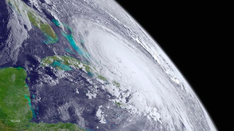 Eye Of Hurricane Joaquin Passing Over Samana Cay, Bahamas: NHC